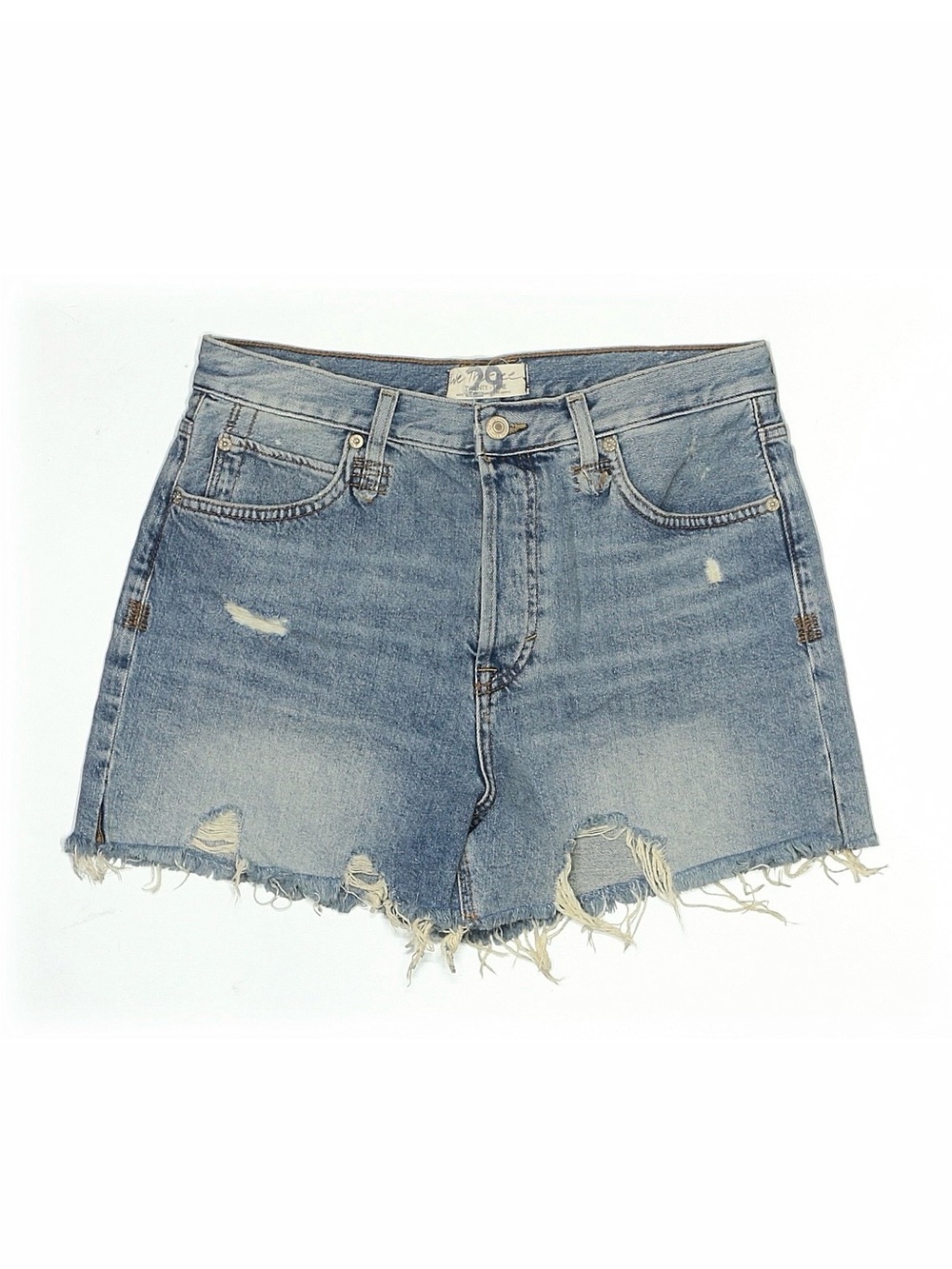 We The Free Light Blue Distressed Denim Cutoff Shorts
